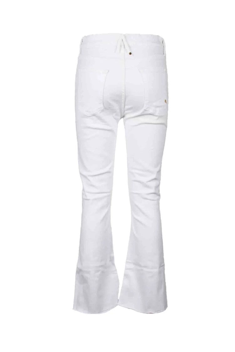 Cycle White Flared Stretch Jeans