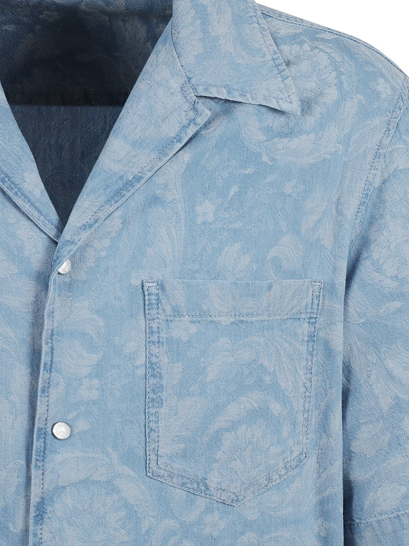 Versace Relaxed Fit Floral Pattern Short-Sleeve Shirt