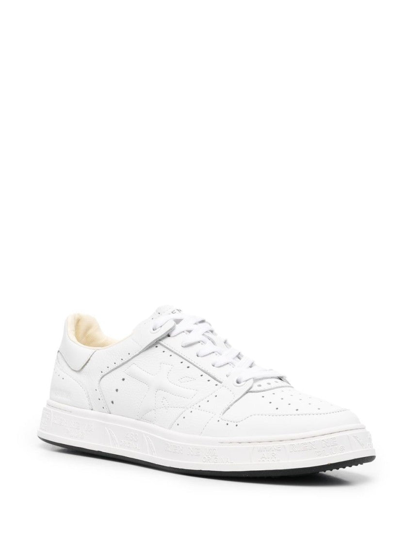 Premiata Low-Top Sneakers In White Synthetic Leather