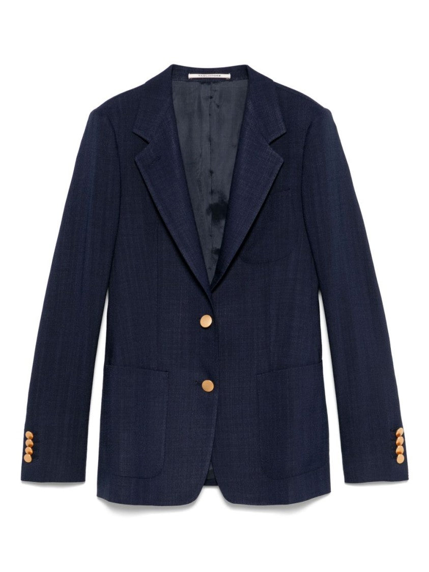 Tagliatore Tailored Blue Blazer With Gold-Tone Buttons