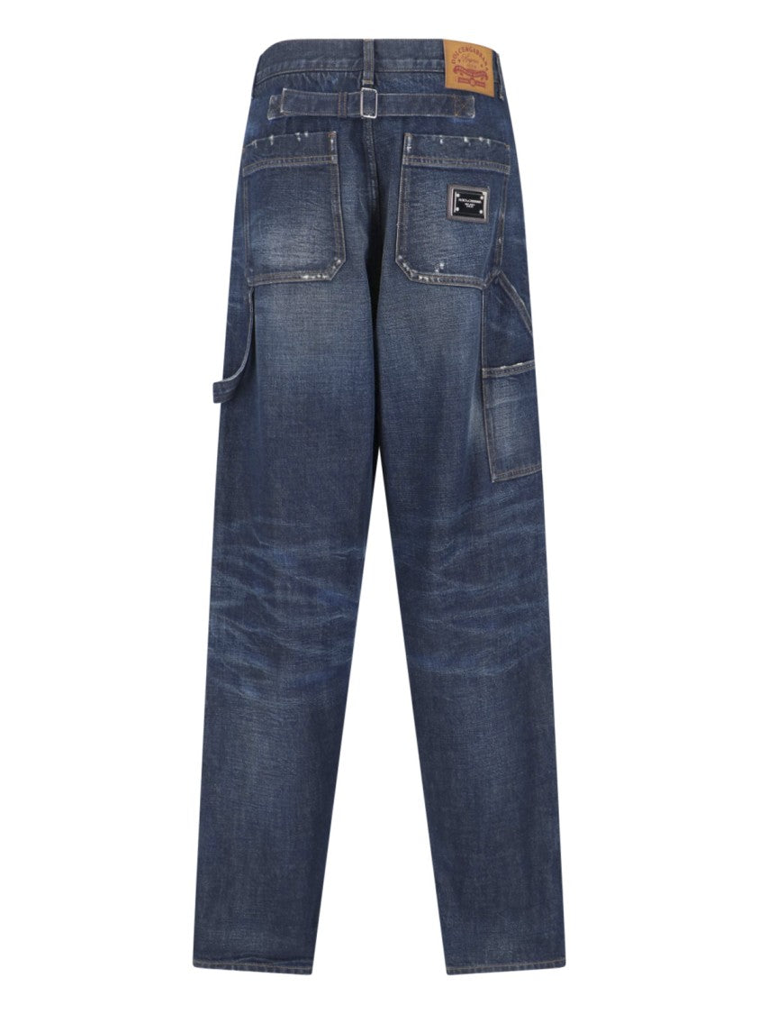 Dolce & Gabbana Medium-Rise Straight Leg Cargo Jeans