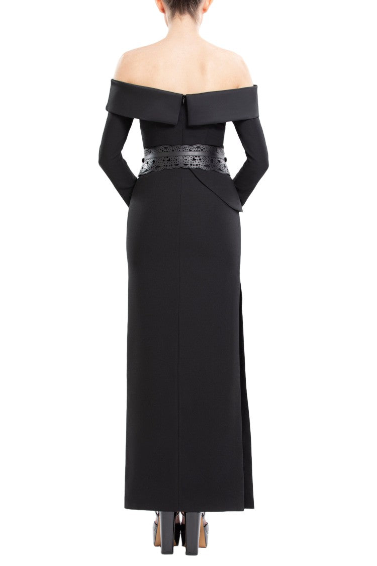 Saiid Kobeisy Off-Shoulder Crepe Midi Dress