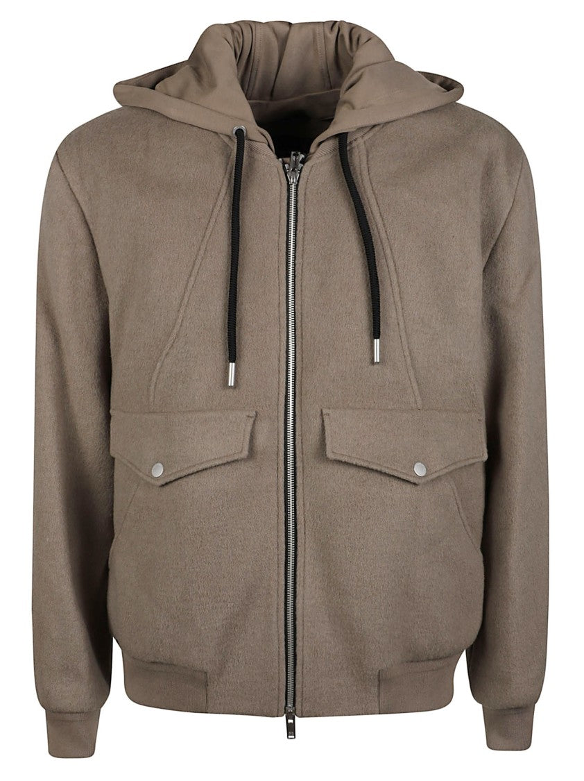 Moose Knuckles Elington Structured Hooded Wool-Blend Bomber Jacket
