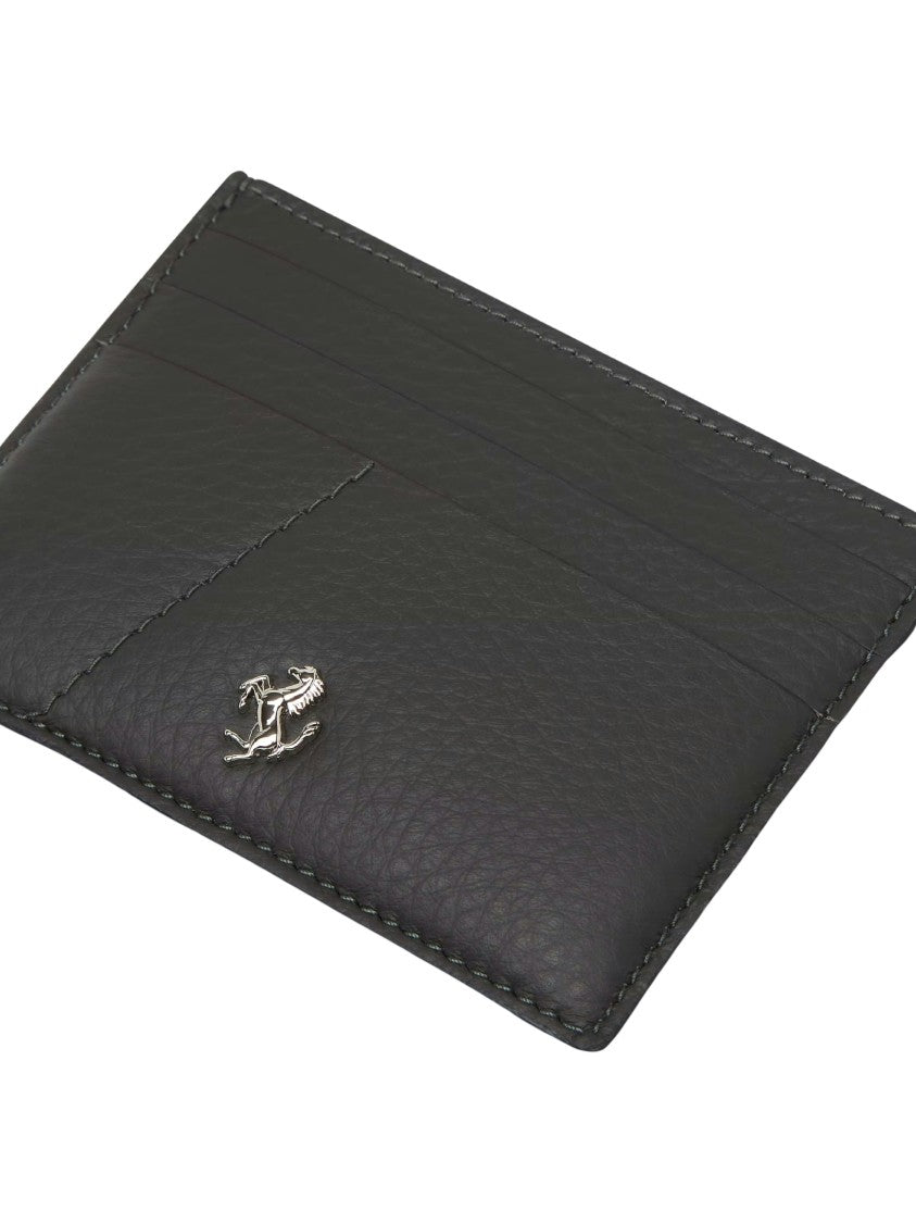 Ferrari Garnet Prancing Horse Leather Card Holder