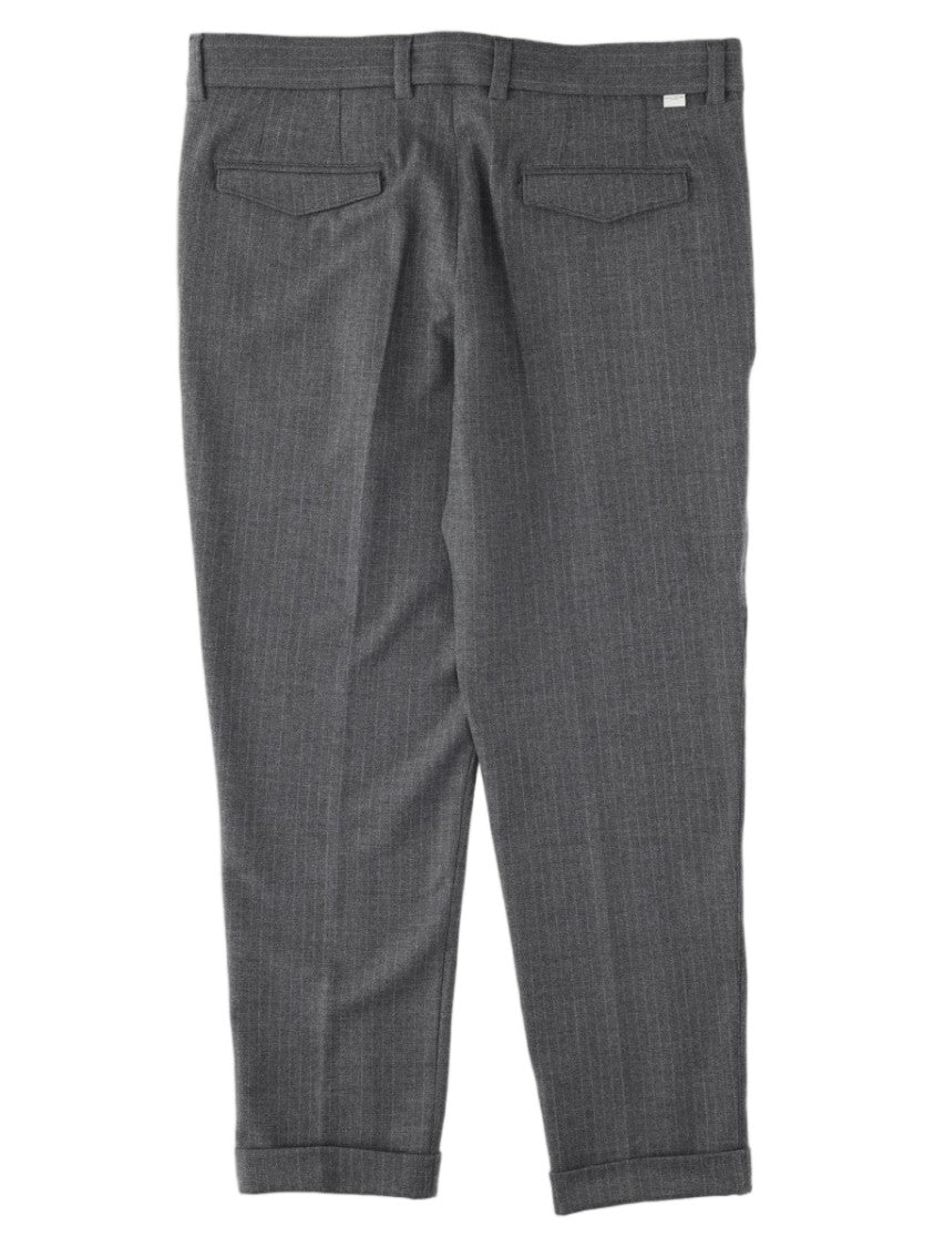 Paolo Pecora Milano Grey Tailored Pinstripe Formal Pants