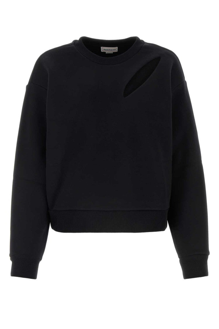 Alexander Mcqueen Black Cotton Sweatshirt