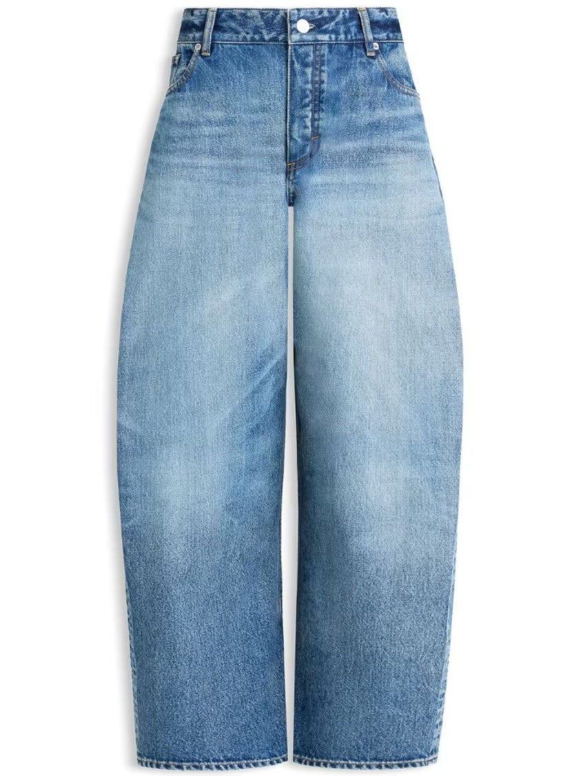 Alaïa Faded Blue Denim Rodeo Wide-Leg Jeans