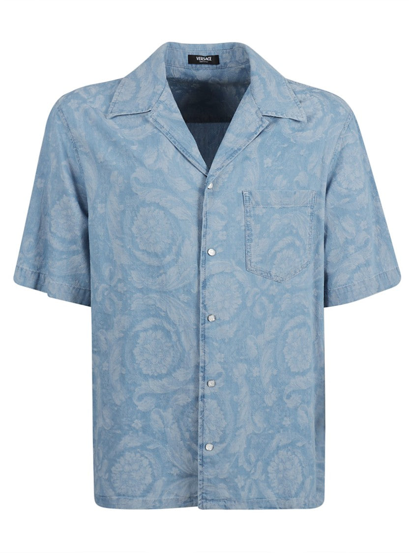 Versace Relaxed Fit Floral Pattern Short-Sleeve Shirt