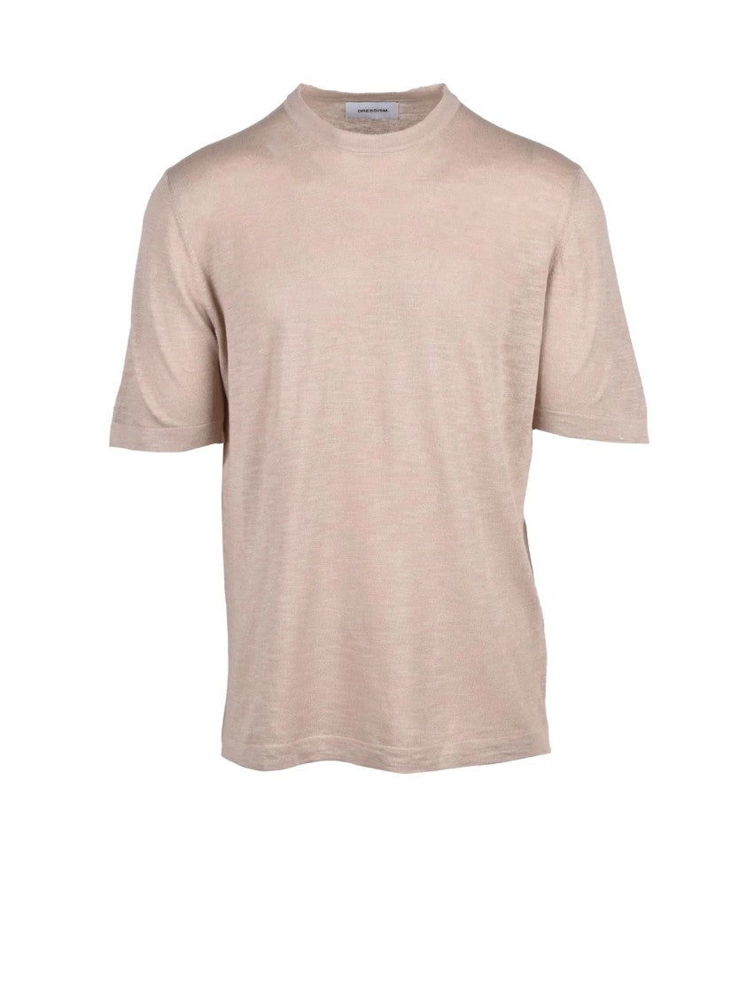 Dressism. Beige Linen Cotton Knit Top