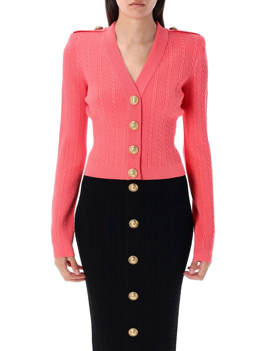 Balmain V Neck Buttoned Cardigan