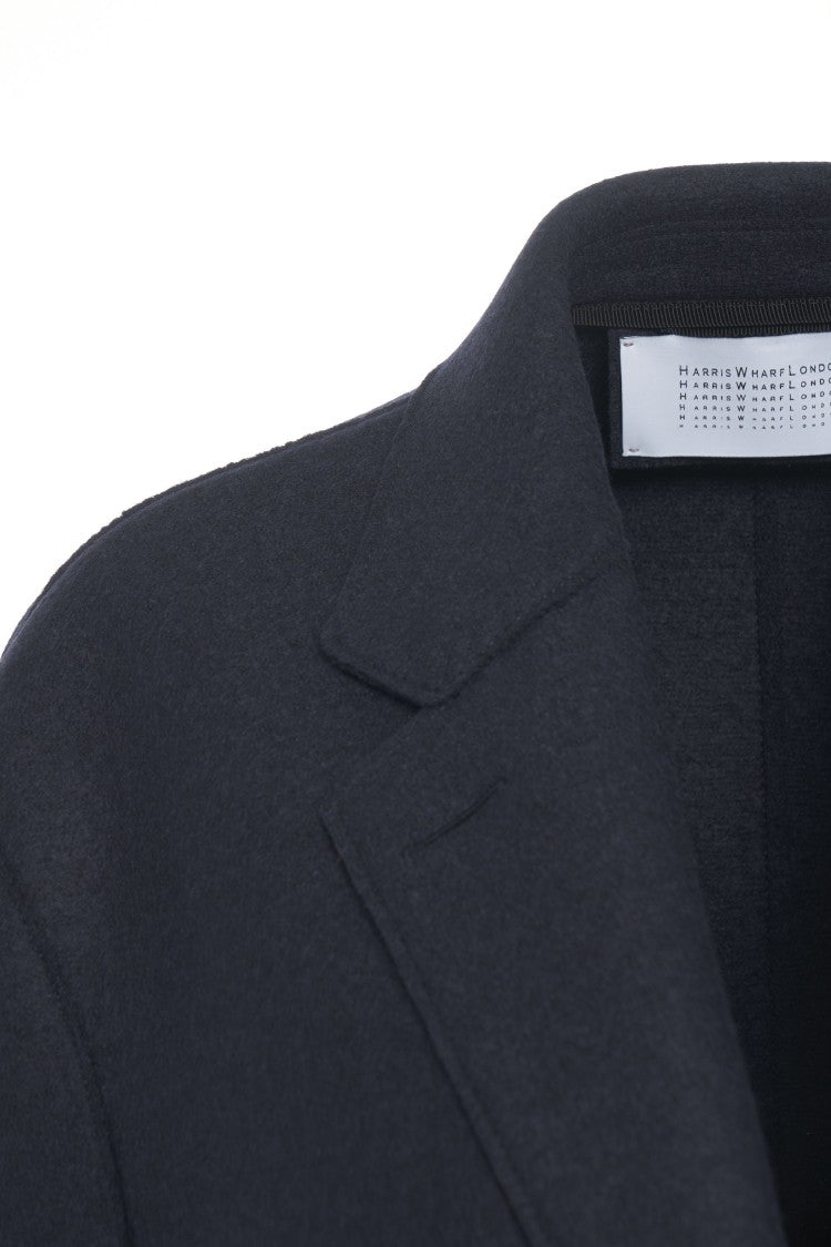 Harris Wharf London Timeless Virgin Wool Long Coat With Tailored Fit And Flap Pockets