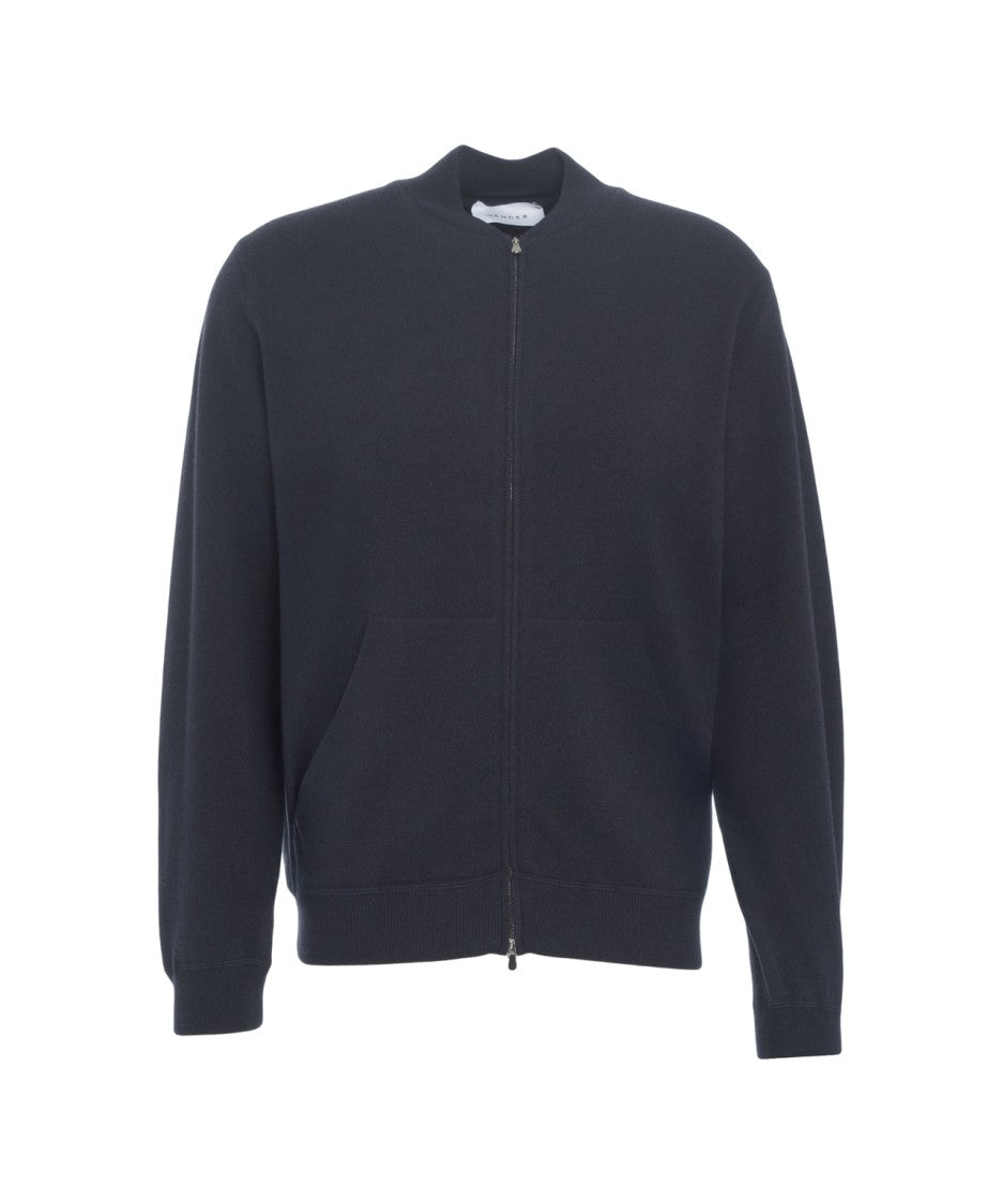 Gender Knitted Bomber Jacket With Ribbed Finish And Full-Length Zipper