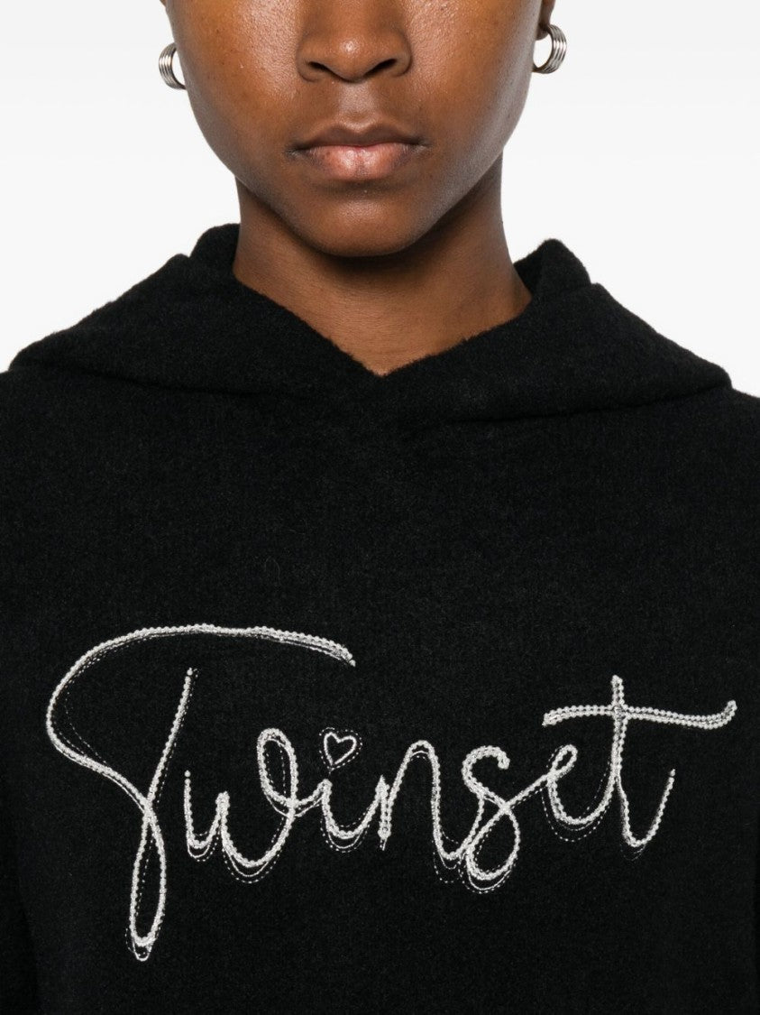 Twinset U&B Classic Black Sweater With Round Neckline And Long Sleeves