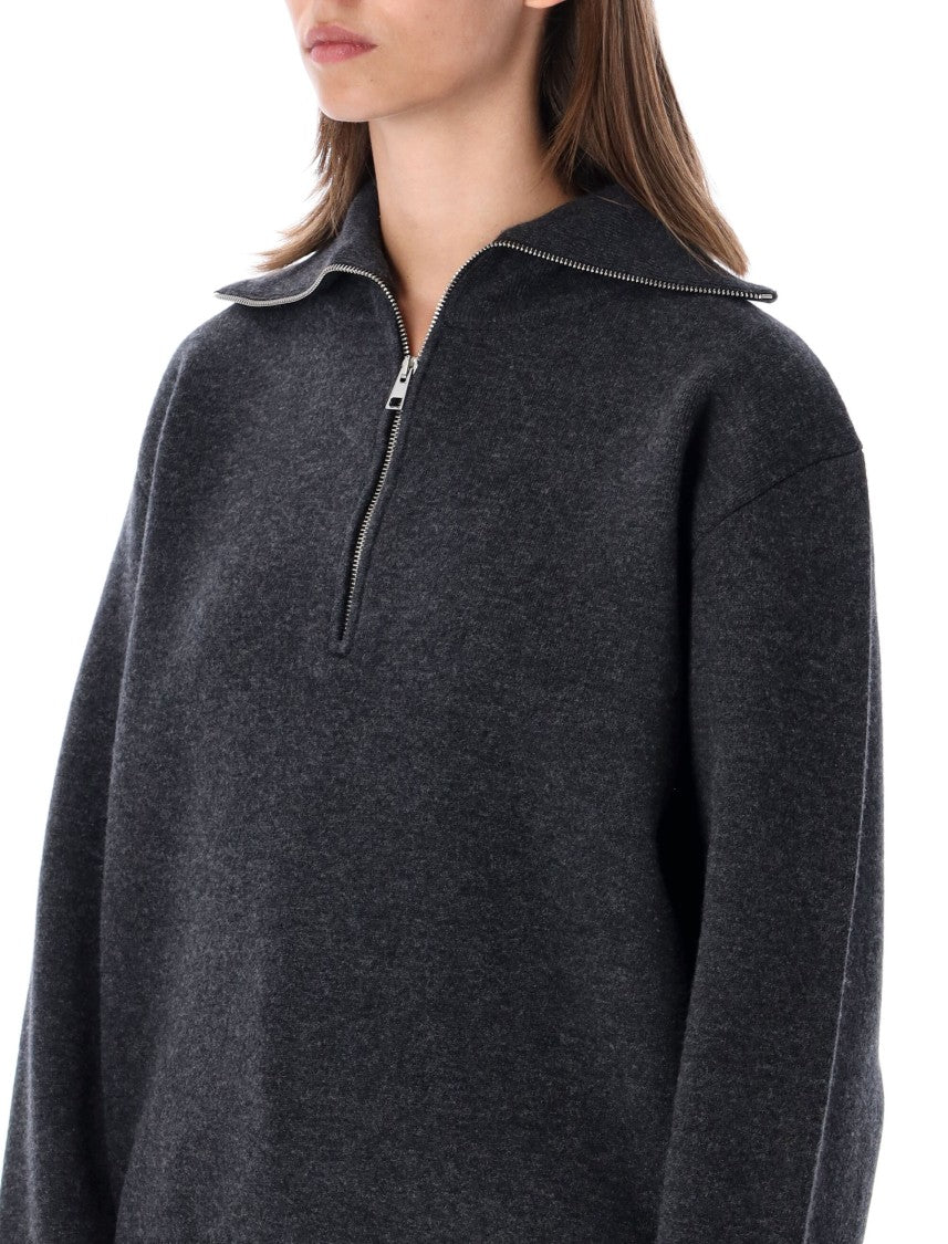 Róhe Two-Way Half-Zip High Neck Sweater