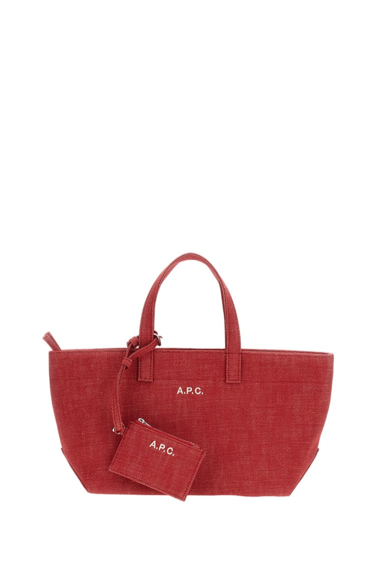 A.P.C. Red Le Drummer Toile Small Tote Bag