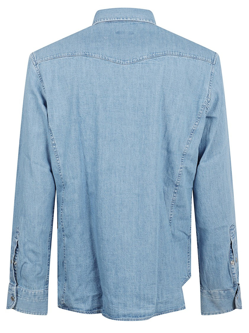 Tom Ford Light Blue Denim Shirt With Classic Collar