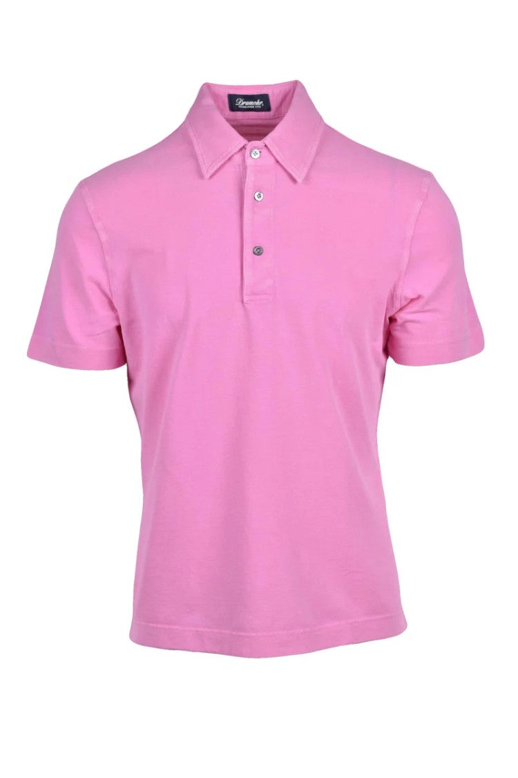 Drumohr Pink Cotton Polo Shirt