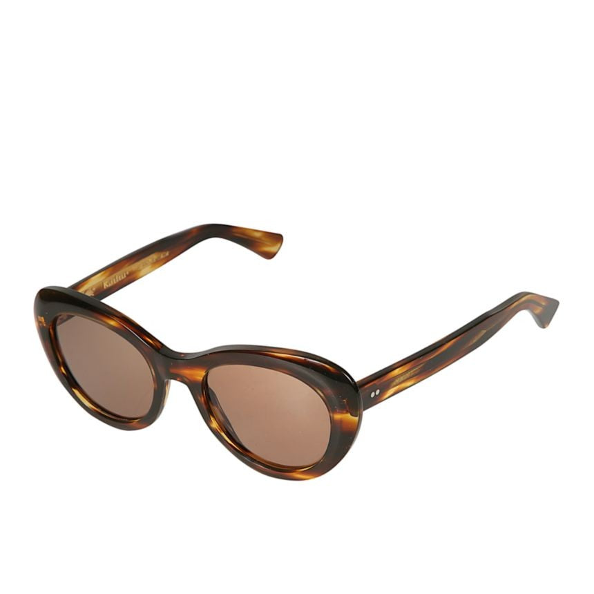 Kador Capri Rounded Cat-Eye Tortoiseshell Sunglasses With Curved Arms