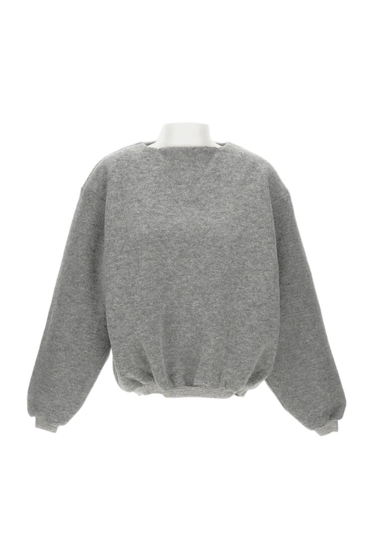 Tanaka Textured 100% Wool Boxy Sweatshirt With Dropped Shoulders