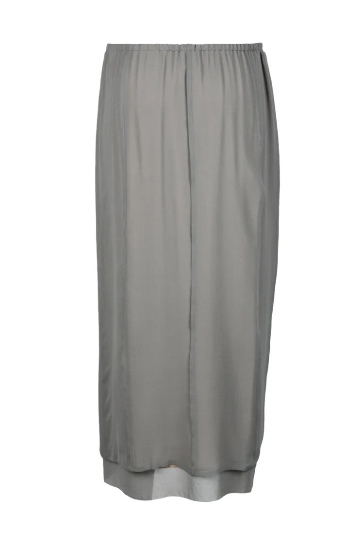 Alysi Long Silk Skirt - Grey