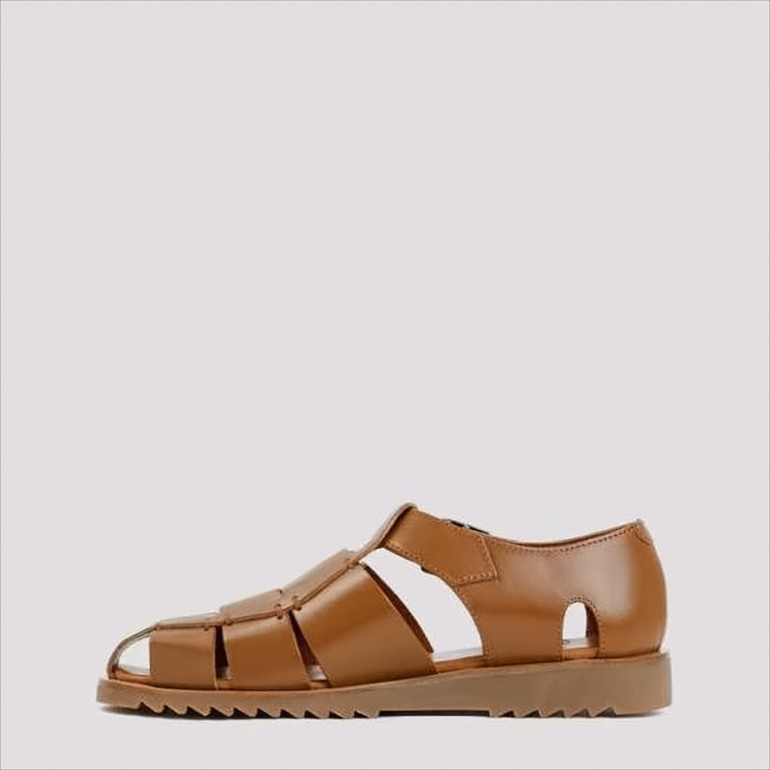 Paraboot Closed-Toe Brown Leather Sandals