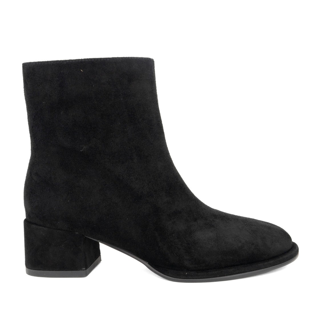 Linda Baumann Black Leather Low Block Heel Boots