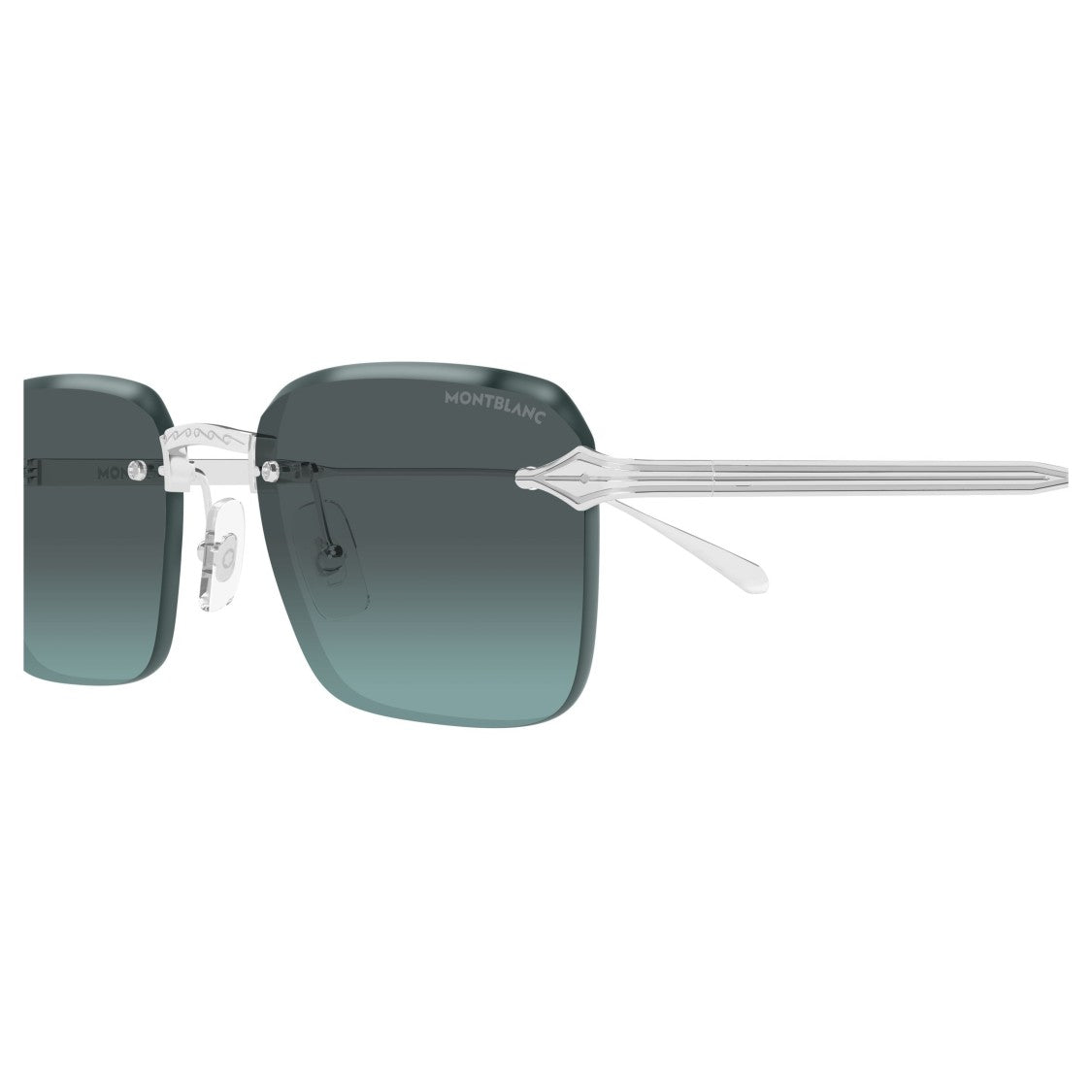 Montblanc Rimless Square Sunglasses With Gradient Lenses And Arrow Motif