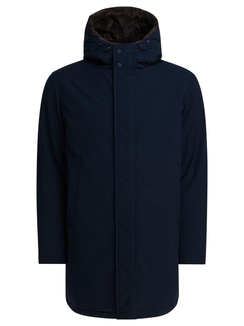 Herno Long Contemporary Parka With Faux Fur Hood