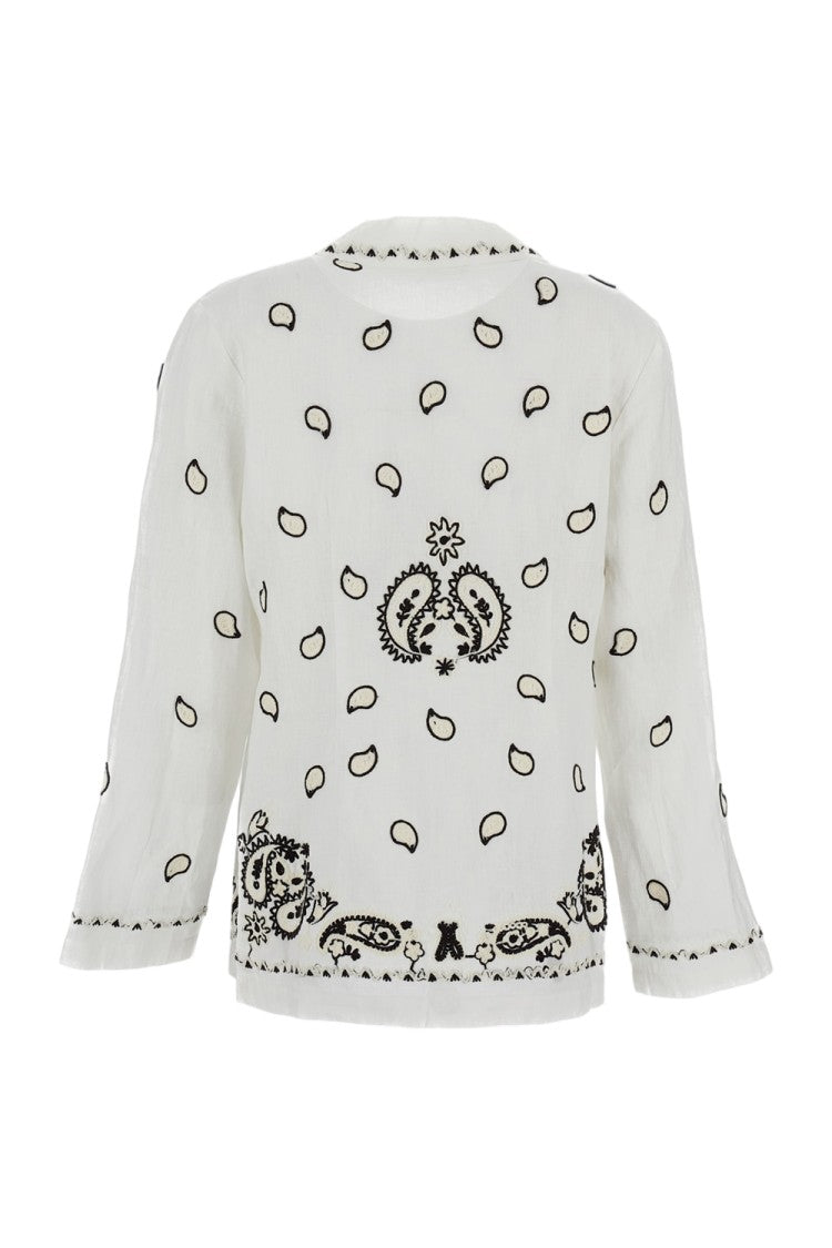 Parosh Embroidered Linen Jacket With Classic Lapels