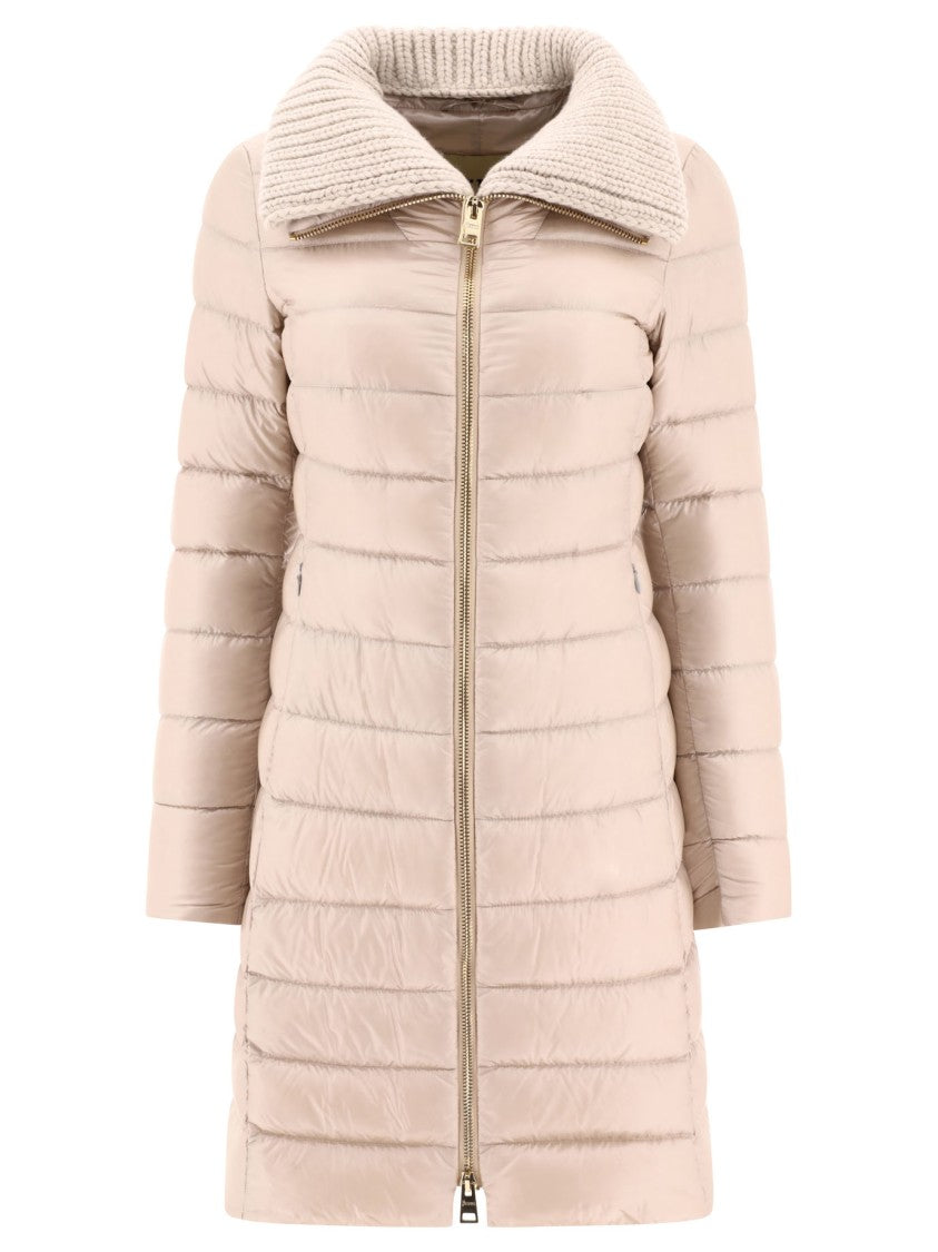 Herno Long Down Jacket With Removable Wool Collar