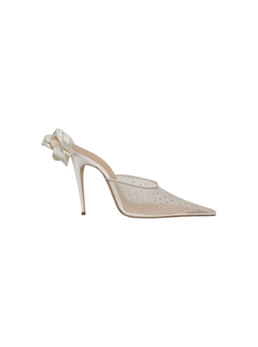 Magda Butrym Crystal Heel Mule Cream