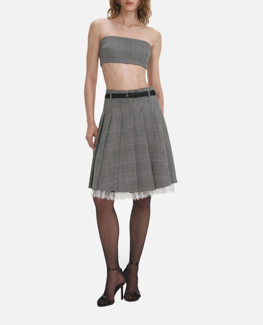 Self-Portrait Prince Of Wales Check Pleated Midi Skirt