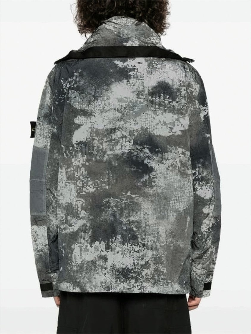 Stone Island Digital Camouflage Jacket With Structured Collar
