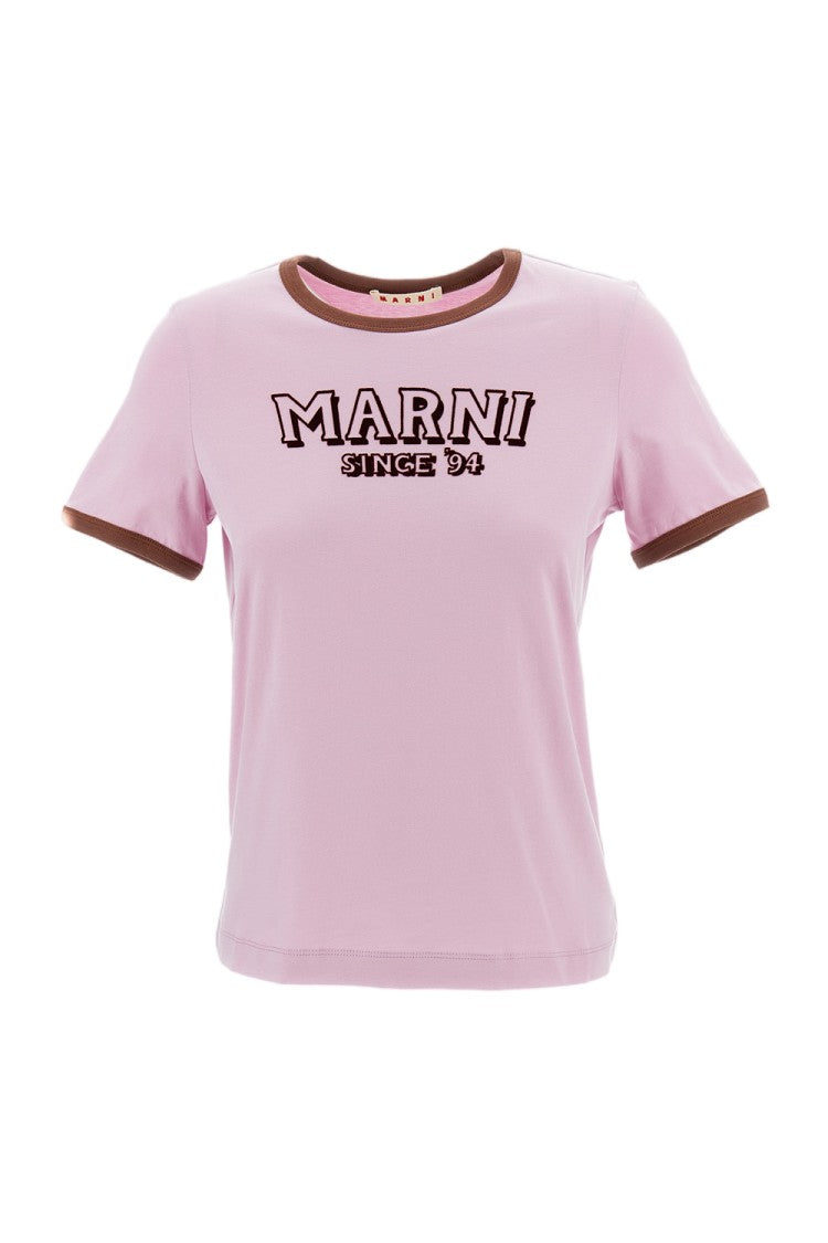 Marni Slim Fit Cotton T-Shirt With Embossed Logo