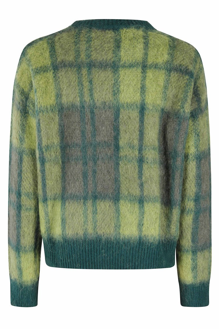 Roberto Collina Check Pattern Merino-Mohair Blend Sweater