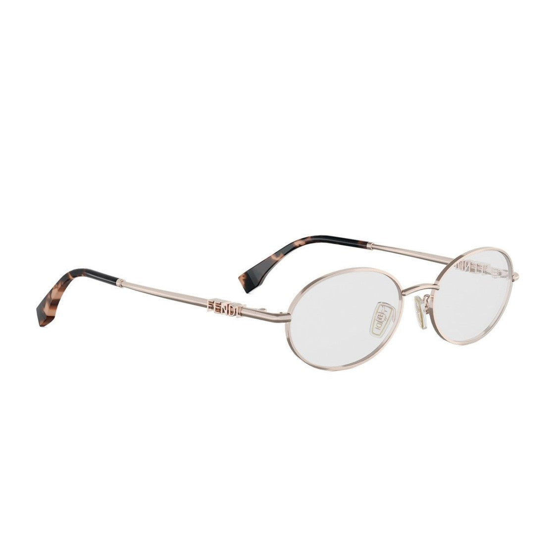 Fendi Rose Gold Fendigraphy Metal Oval Sunglasses