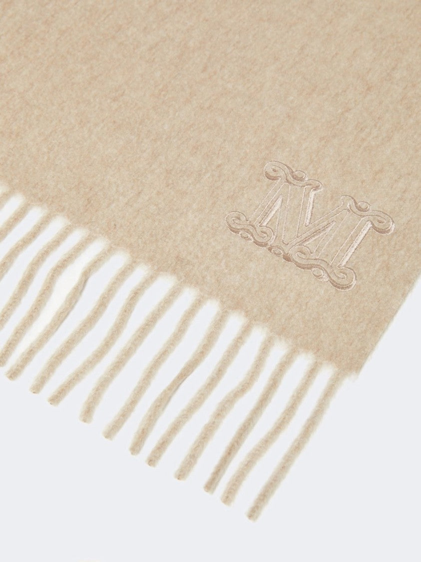 Max Mara Wsdalia Cashmere Fringed Logo Scarf