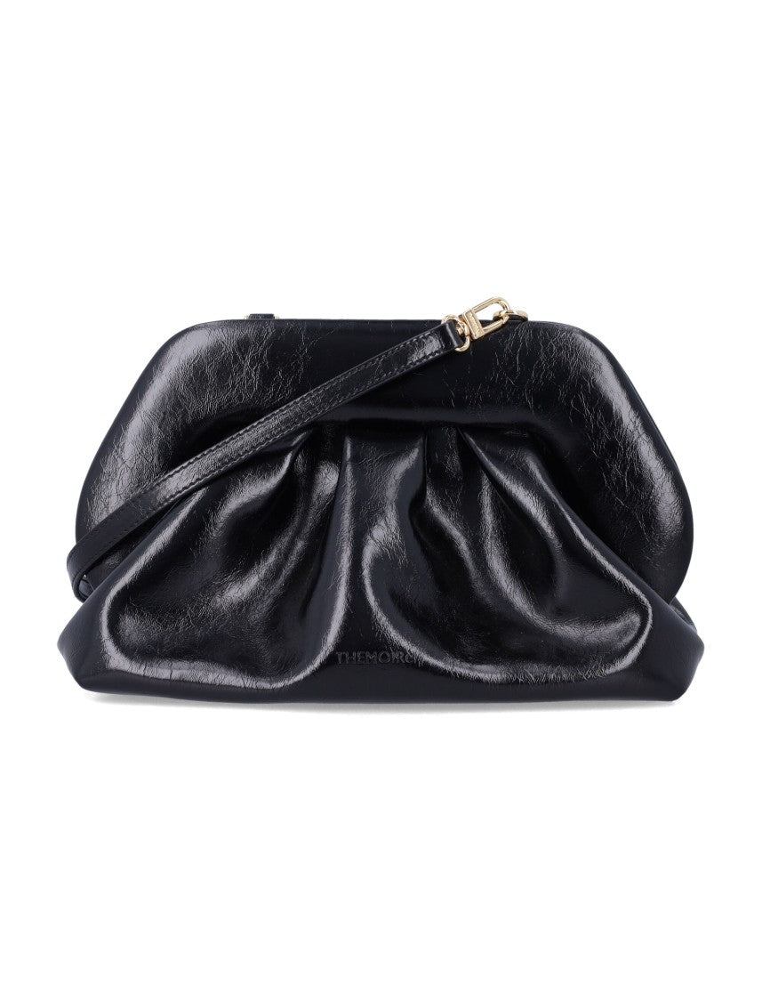Themoirè Gathered Leather Frame Clutch