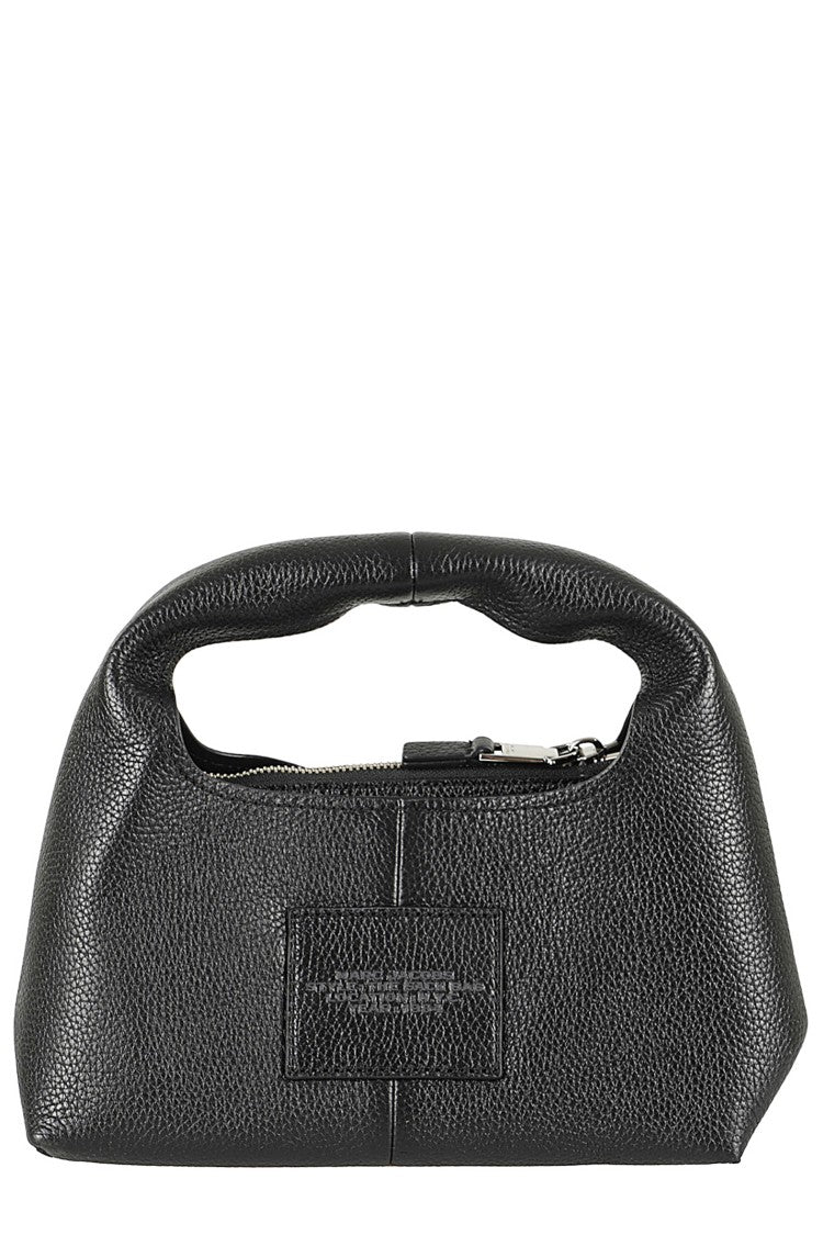 Marc Jacobs Black The Mini Sack Embossed Logo Leather Handbag