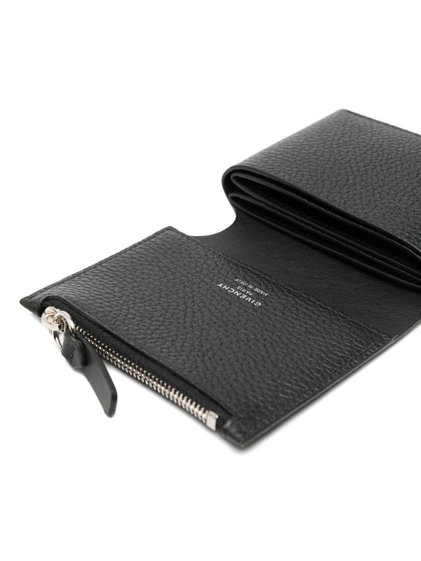 Givenchy Black Textured Calf Leather Zipper Wallet
