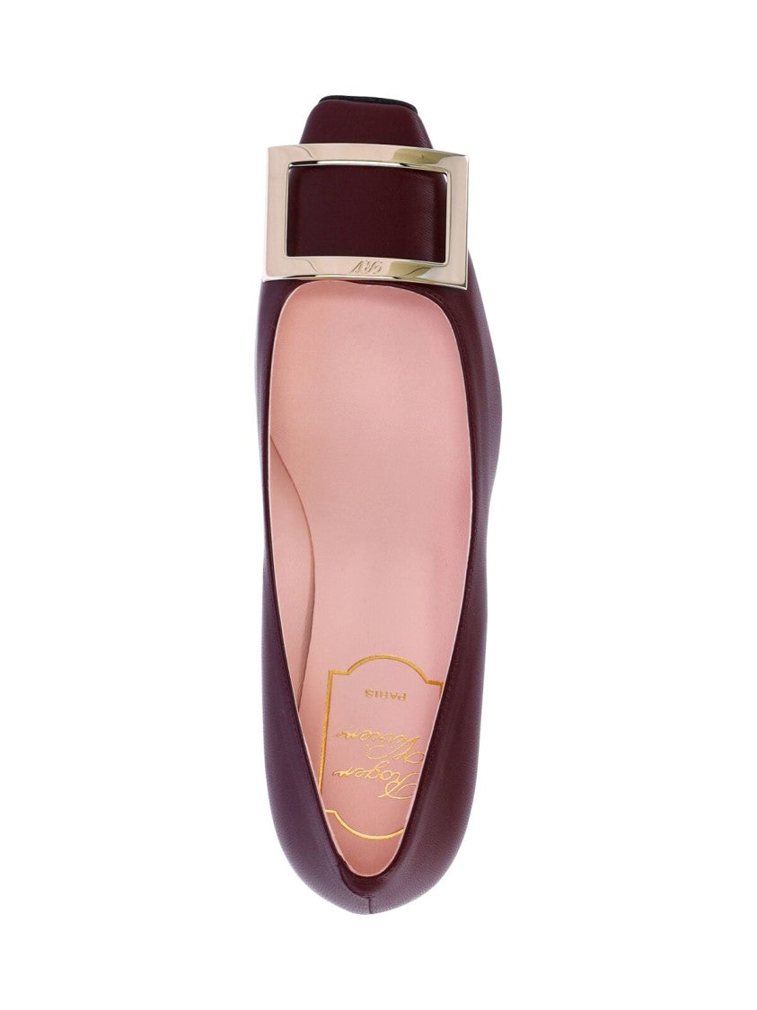 Roger Vivier Bordeaux Leather Trompette Buckle Pumps