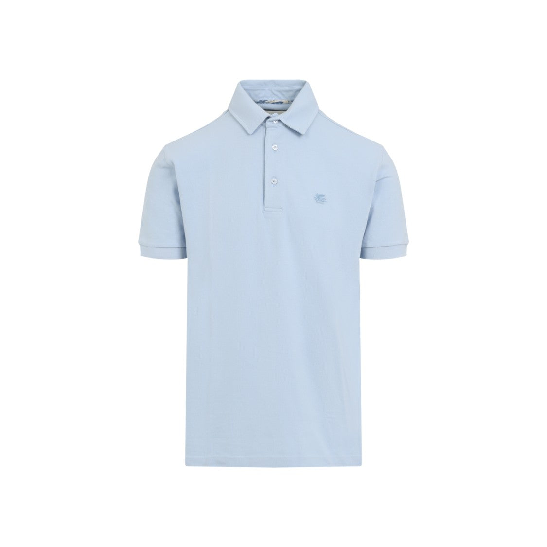 Etro Light Blue Cotton Roma Printed Details Polo