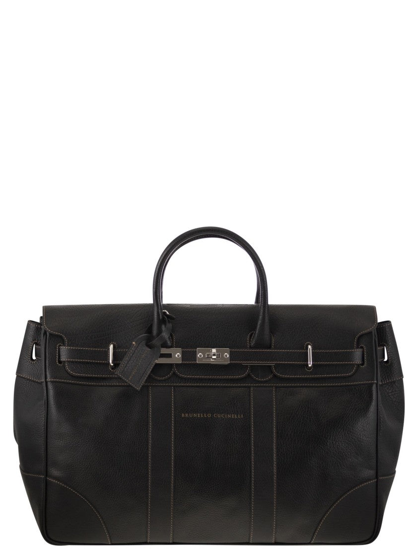 Brunello Cucinelli Country Bag In Calfskin With Grain