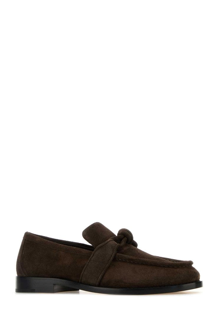 Bottega Veneta Dark Brown Suede Astaire Loafers
