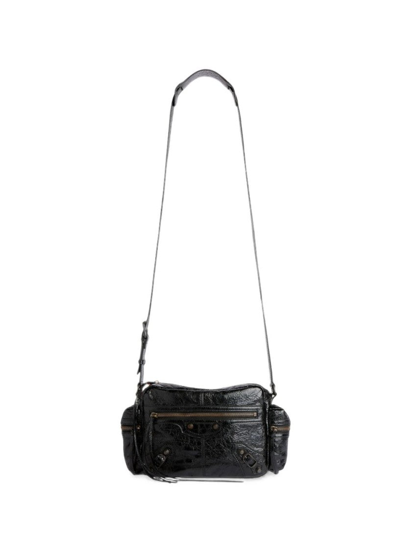 Balenciaga Multipocket Arena Lambskin Camera Bag With Brass Hardware
