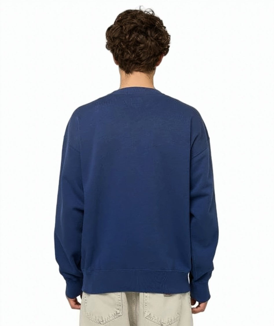Polo Ralph Lauren Navy Blue Embroidered Crew Neck Sweatshirt With Ribbed Cuffs