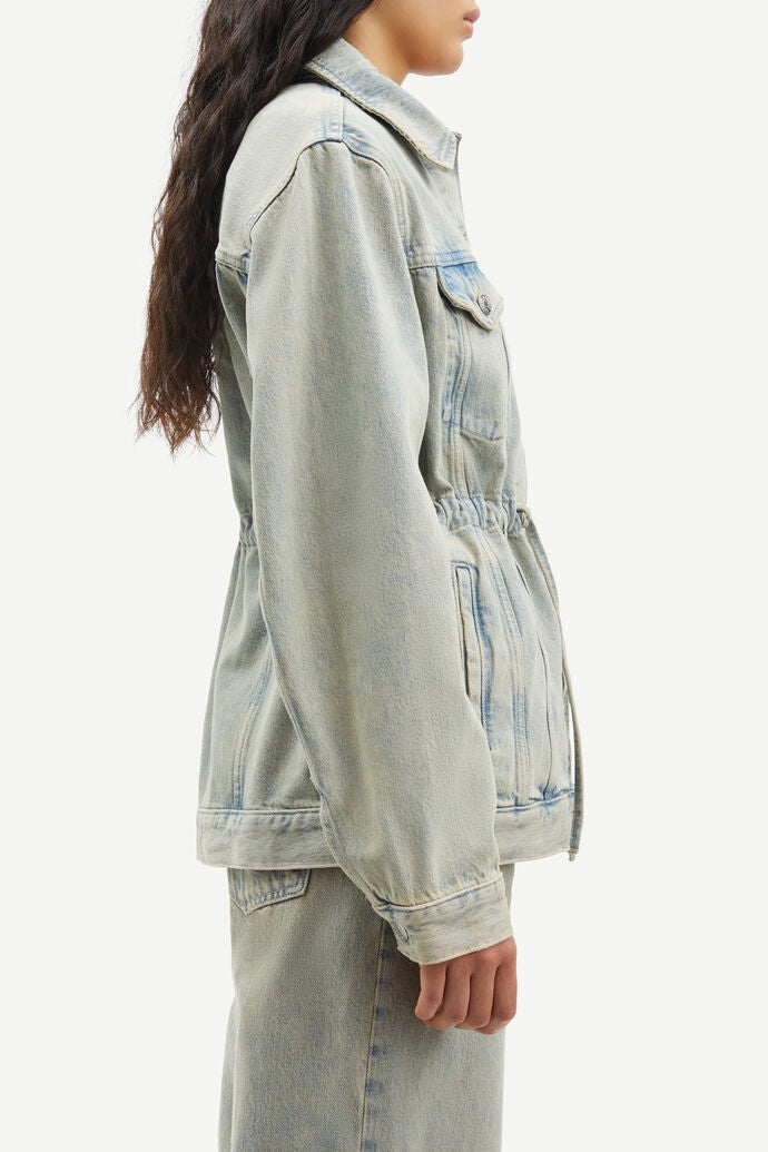 Samsoe Samsoe Loose-Fit Denim Jacket With Waist Drawstring