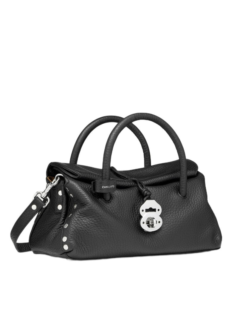 Zanellato Dotta® Small Bag In Hammered Leather Black Black