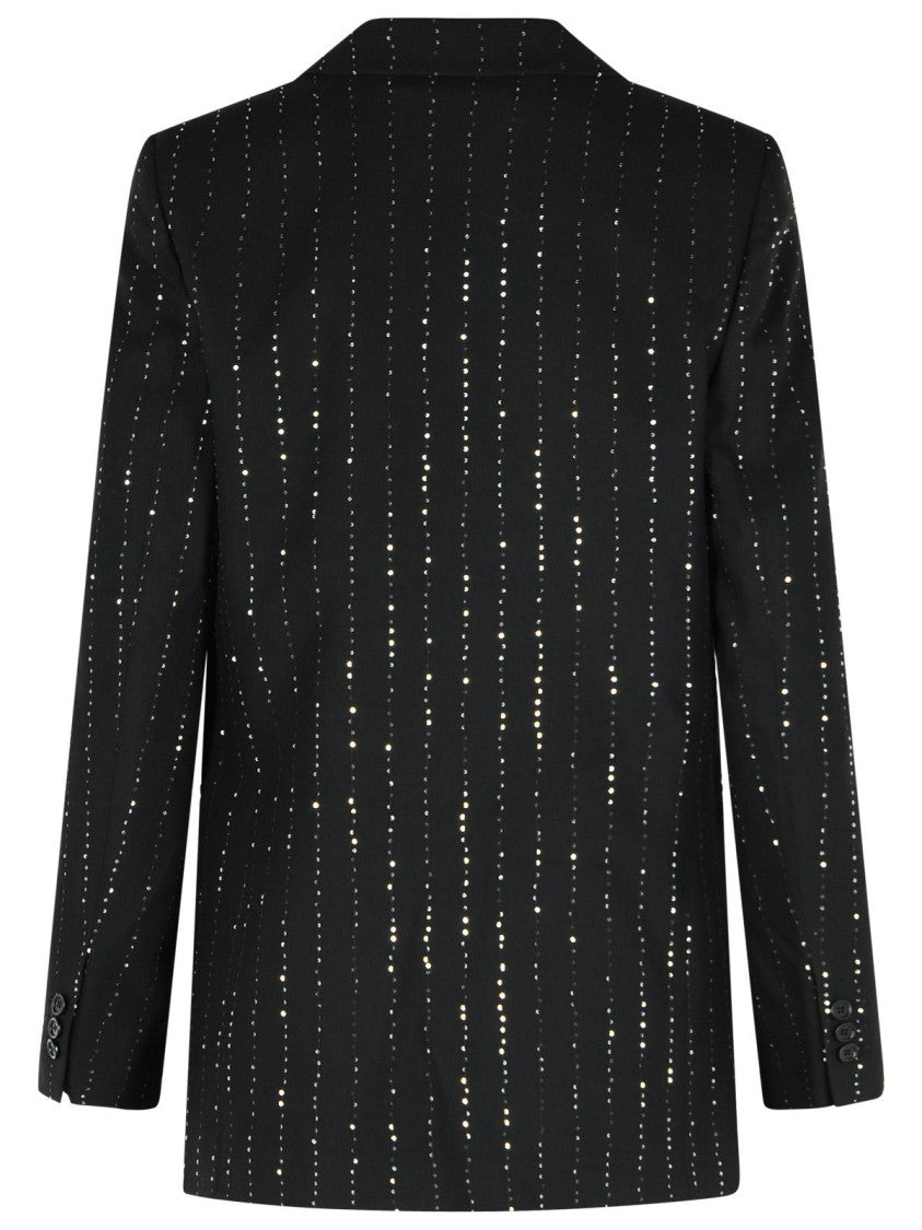 Philipp Plein 'Boyfriend Fit' Blazer With Black Wool Blend Paiettes