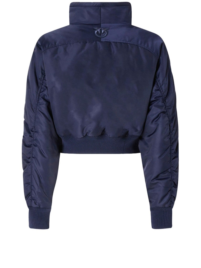 Pinko Cropped Utility Jacket With High Collar And Flap Pockets